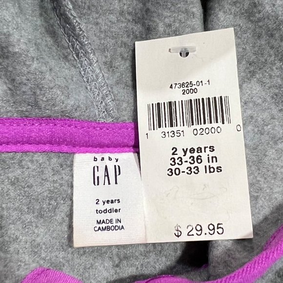 NWT GAP Baby Girls Hoodies Sz 2T Gray Stars - Picture 3 of 5